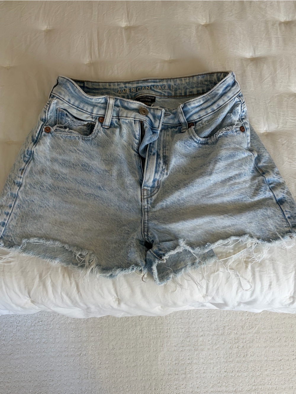 American Eagle Outfitters Light Blue Distressed Denim Cutoff Shorts